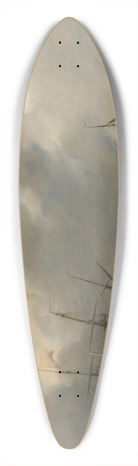 Nicolaas Baur - The Navys Man-of-War Amsterdamoff the Westerlaag on Y at Amsterdam 39.3 inch art pintail longboard deck