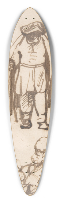 Nicolaes Maes - Studies of Two Men and a Woman Teaching a Child to Walk 39.3 inch art pintail longboard deck