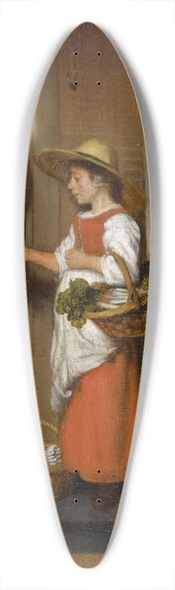 Nicolaes Maes - Vegetable Seller 39.3 inch art pintail longboard deck