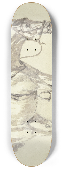 Conrad Gessner - Aufgezumter Schimmel, fressend nach rechts 8.25 inch art skate deck