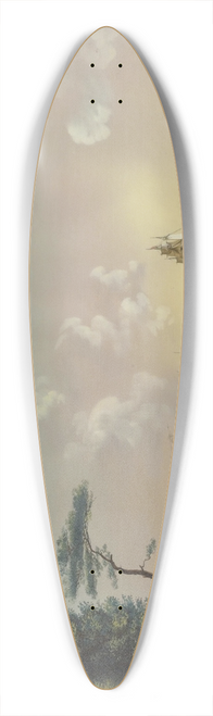 Nicolino Calyo - The East River Looking Southwest, Blackwells island in Foreground, the Navy Yard at Extreme Left and View of Lower New York from Jersey City 39.3 inch art pintail longboard deck