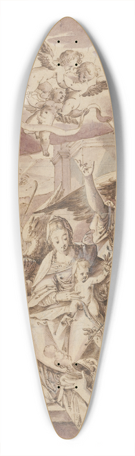 Niklaus Bock - Die Geburt Christi (Anbetung des Kindes durch die Engel) 39.3 inch art pintail longboard deck
