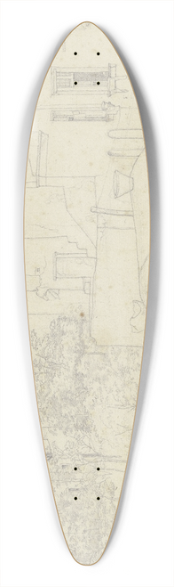 Nikolaus Hoff - Ausblick aus einem Wirtshaus auf die Hinterhfe von Amalfi 39.3 inch art pintail longboard deck