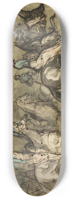 Constantin Guys - Cavalry Exercise in a Meadow 8.25 inch art skate deck
