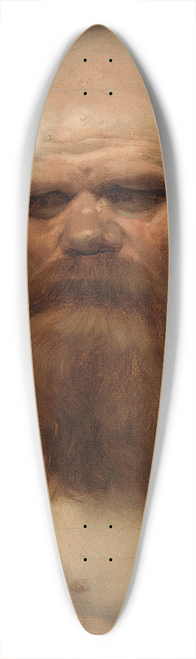Nils Jakob Olsson Blommr - Bearded Man, Modelsketch 39.3 inch art pintail longboard deck
