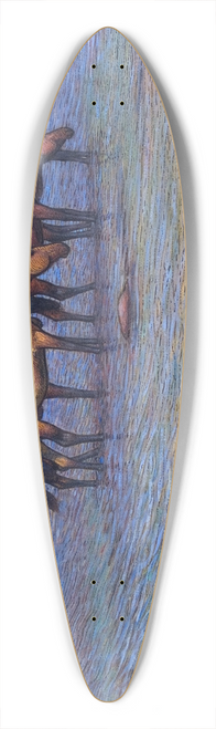 Nils Kreuger - Horses Cooling Themselves in Water 39.3 inch art pintail longboard deck