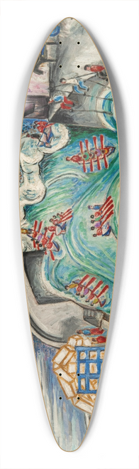 Nils von Dardel - Atlantic Port 39.3 inch art pintail longboard deck