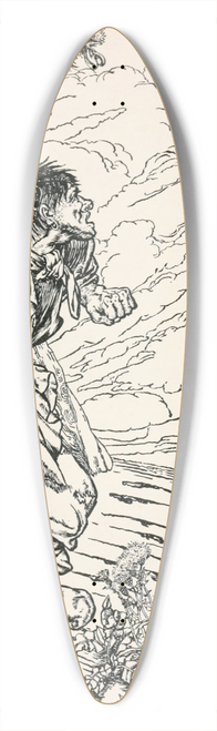 Noel Nisbet - The wind came and swept all his corn away 39.3 inch art pintail longboard deck
