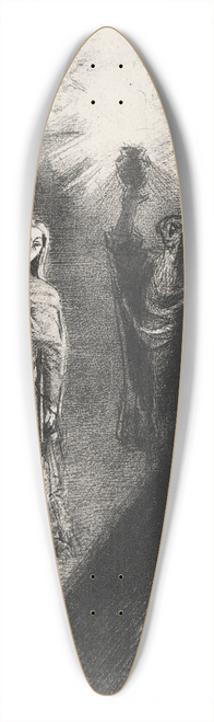 Odilon Redon - He Raises the Bronze Urn 39.3 inch art pintail longboard deck
