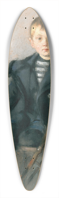Olga Boznanska - A portrait of a blond boy and black coat with gold button 39.3 inch art pintail longboard deck
