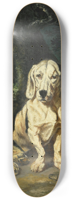 Constant Troyon - A Seated Basset Hound 8.25 inch art skate deck