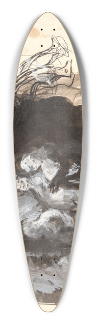 Oluf Hartmann - Studie til Diogenes 39.3 inch art pintail longboard deck
