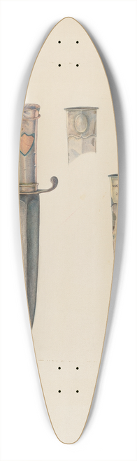 Oscar Bluhme - Silver Dagger and Sheath 39.3 inch art pintail longboard deck