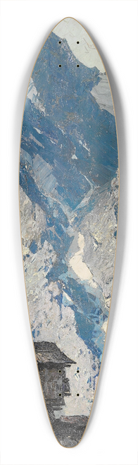 Oskar Mulley - Berghof vor Gletscherlandschaft 39.3 inch art pintail longboard deck