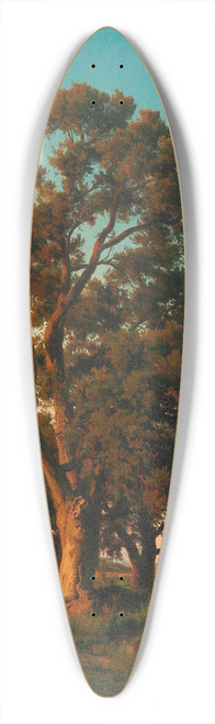 Oswald Achenbach - A majestic tree in the evening light 39.3 inch art pintail longboard deck