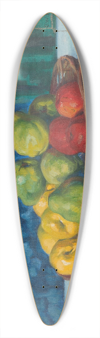 Ottilie Wilhelmine Roederstein - Still Life; Basket with Fruit on a Table in front of a Curtain and Wallpaper 39.3 inch art pintail longboard deck