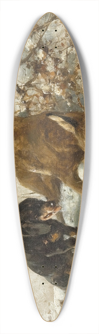 Otto Gebler - A Hound with Dead Deer 39.3 inch art pintail longboard deck