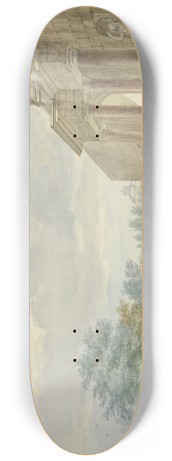 Aert Schouman - Garden with Terrace and Opulent Portal 8.25 inch art skate deck