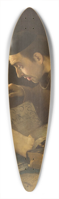 Otto Goldmann - Highly important pergament 39.3 inch art pintail longboard deck