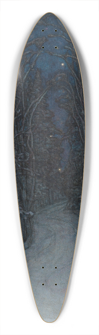Otto Hesselbom - Winter Night in the Forest 39.3 inch art pintail longboard deck