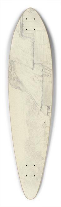 Otto Scholderer - Farmstead with chicken 39.3 inch art pintail longboard deck