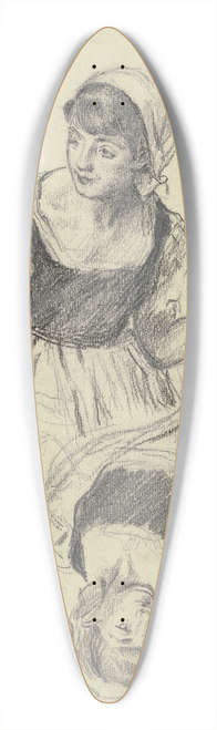 Otto Scholderer - Kniende vor einer Kiste aus der Vorbereitung zum Kostmball 39.3 inch art pintail longboard deck