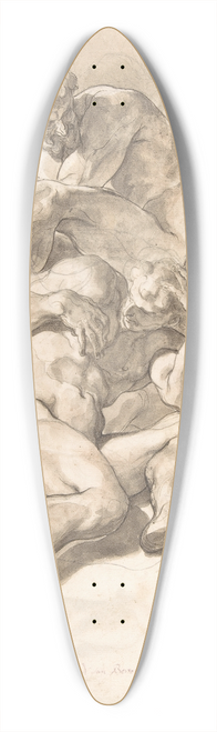 Paolo Pagani - Studies of Three Naked Men, a Right Arm and a Nude Figure Supported by Another 39.3 inch art pintail longboard deck