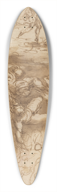 Parmigianino - The Fall of the Rebel Angels (recto) 39.3 inch art pintail longboard deck