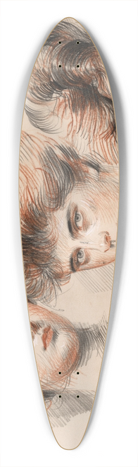 Paul Csar Helleu - Portrait dYvonne Avolle, de face, de profil  droite et  gauche 39.3 inch art pintail longboard deck