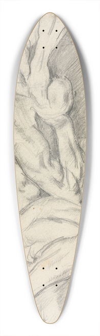 Paul Czanne - Sketch of Anatomical Sculpture 39.3 inch art pintail longboard deck