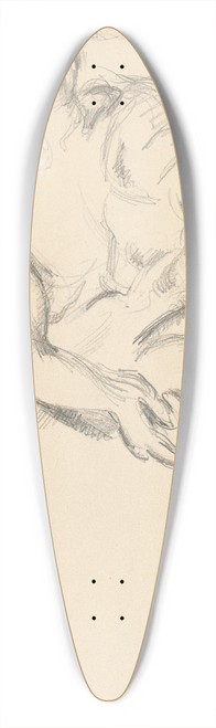 Paul Czanne - Study of an Angel in Rubens The Prophet Elijah 39.3 inch art pintail longboard deck