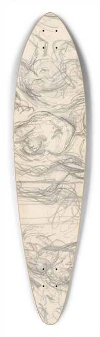 Paul Czanne - Two Studies for The Judgement of Paris or The Amorous Shepherd 39.3 inch art pintail longboard deck