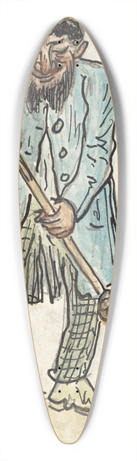 Paul Franz Otto - Mann mit Besen 39.3 inch art pintail longboard deck