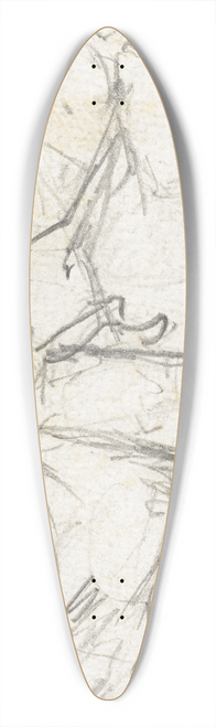 Paul Franz Otto - Mann mit Brille und Zigarre von der Seite 39.3 inch art pintail longboard deck