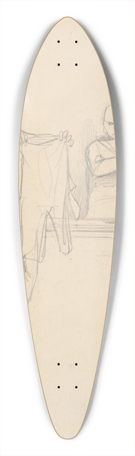 Paul Gavarni - Study for Book Illustration (Physiologie duTailleur ) 39.3 inch art pintail longboard deck