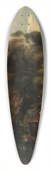 Paul Huet - Caretakers Cottage in the Forest of Compiegne 39.3 inch art pintail longboard deck