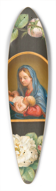 Pauline von Koudelka-Schmerling - Mary with the Child in a Garland of Roses 39.3 inch art pintail longboard deck