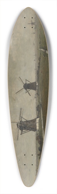 Paul Joseph Constantin Gabril - Polder with Mills near Overschie 39.3 inch art pintail longboard deck Paul Joseph Constantin Gabril - Polder with Mills near Overschie 39.3 inch art pintail longboard deck