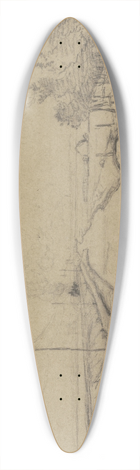 Paul Joseph Constantin Gabril - Trein in een polderlandschap 39.3 inch art pintail longboard deck