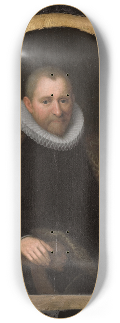 Cornelis Engelsz. - Portrait of Gerrit Willemsz van Schoterbosch (c. 1538-1611) 8.25 inch art skate deck