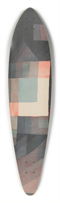 Paul Klee - Abstract. Red and Green Gradation [with some cinnibar in verticalformat] 39.3 inch art pintail longboard deck