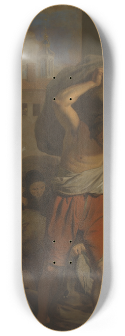 Cornelis Holsteyn - Allegory of the distribution of peat to the poor 8.25 inch art skate deck