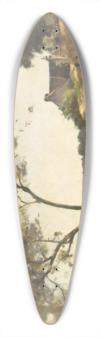 Paul Lecomte - Bord de mer avec promeneurs sur un chemin 39.3 inch art pintail longboard deck