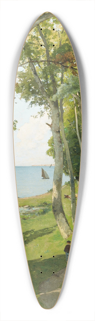 Paul Lecomte - Deux garons sur un chemin, marchant vers la mer 39.3 inch art pintail longboard deck