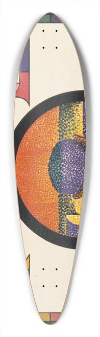 Paul Signac - Application of Charles Henrys Chromatic Circle; Thtre-Libre playbill of January 31, 1889 39.3 inch art pintail longboard deck