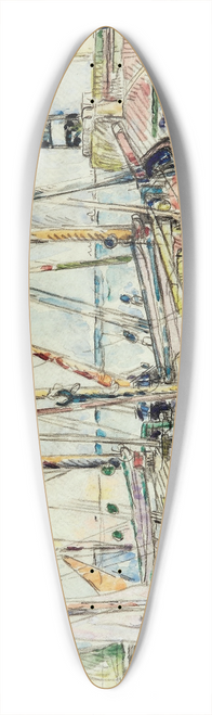 Paul Signac - Bateaux au port, le de Groix 39.3 inch art pintail longboard deck