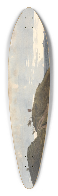 P. C. Skovgaard - Landskab med en sandet vej, der frer over en lyngbakke. Til hjre udsigt over vidtstrakt land med trvemoser. Fra Raageleje-egnen 39.3 inch art pintail longboard deck
