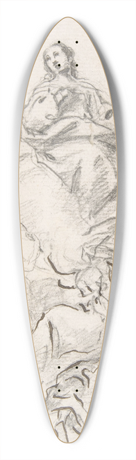 Pedro Duque y Cornejo - Virgin of the Immaculate Conception Seated on Clouds, Supported by Four Angels 39.3 inch art pintail longboard deck