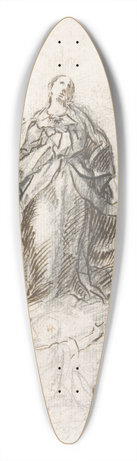 Pedro Duque y Cornejo - Virgin of the Immaculate Conception Standing on Clouds 39.3 inch art pintail longboard deck
