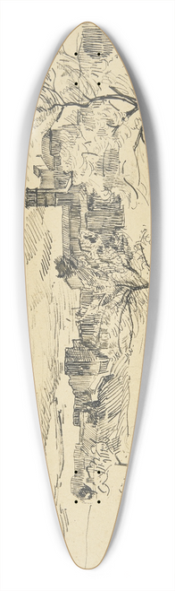 Peter Hansen - Udenfor Roms Mure 39.3 inch art pintail longboard deck